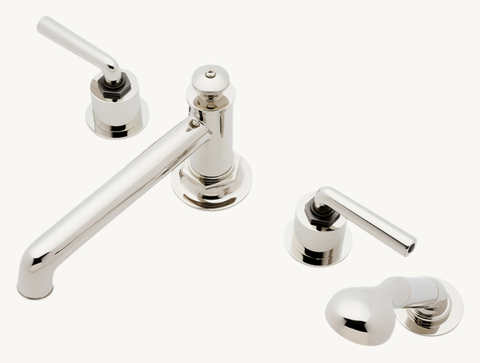 Waterworks Henry Concealed Tub Filler With Handshower And Two-Tone Lever Handles