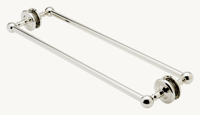 Waterworks Regulator 24\" Double-Sided Glass-Mounted Towel Bars