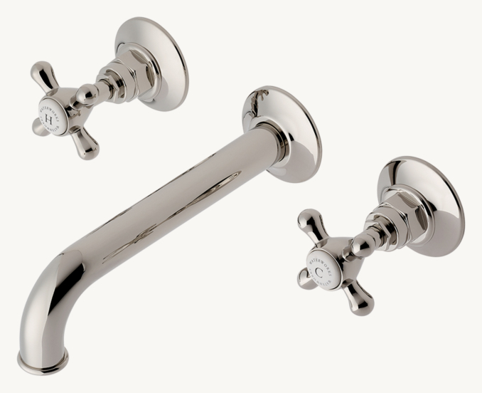 Waterworks Highgate Wall-Mounted Lavatory Faucet With Cross Handles 