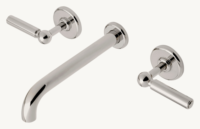 Waterworks Ludlow Volta Wall-Mounted Lavatory Faucet With Lever Handles 