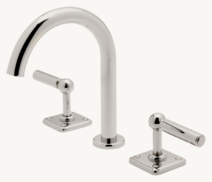 Waterworks Ludlow Gooseneck Lavatory Faucet With Lever Handles 