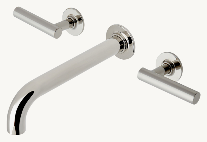 Waterworks Bond Solo Series Wall-Mounted Lavatory Faucet With Straight Lever Handles