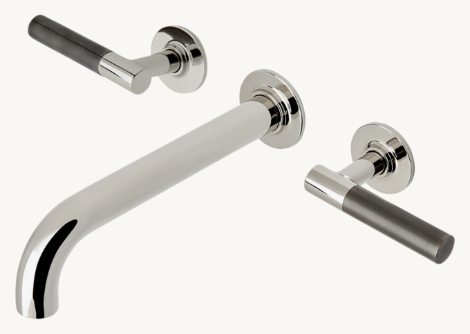 Waterworks Bond Tandem Series Wall-Mounted Lavatory Faucet With Two-Tone Lever Handles