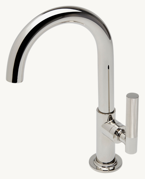 Waterworks Bond Union Series One-Hole Lavatory Faucet With Guilloche Link Lever Handle