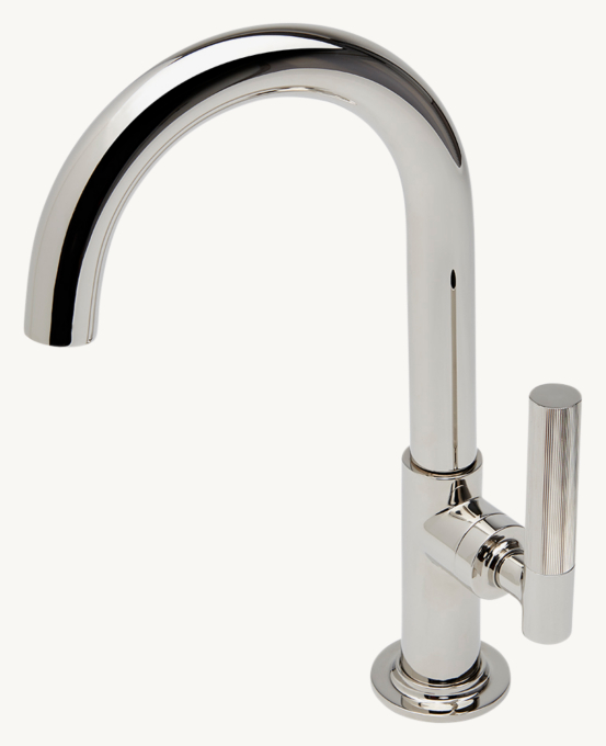 Waterworks Bond Tandem Series One-Hole Lavatory Faucet With Guilloche Lines Lever Handle