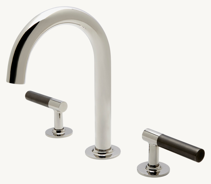 Waterworks Bond Tandem Series Gooseneck Lavatory Faucet With Two-Tone Lever Handles