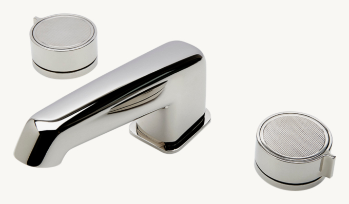 Waterworks Bond Union Series Lavatory Faucet With Guilloche Link Knob Handles