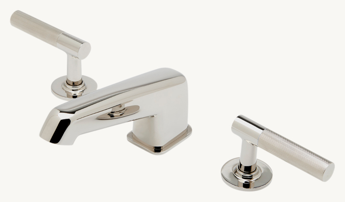 Waterworks Bond Union Series Lavatory Faucet With Guilloche Link Lever Handles
