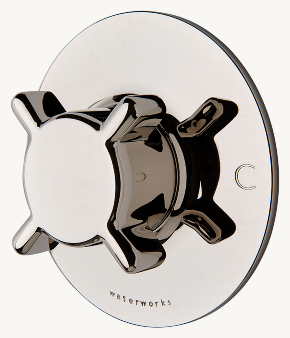 Waterworks .25 Pressure-Balance Control Valve Trim With Metal Cross Handle 