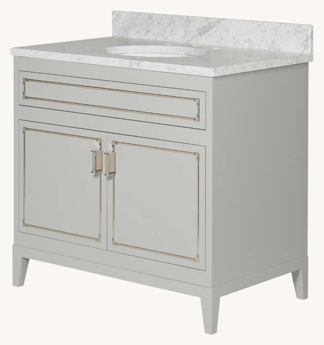 Waterworks Pullman Single Vanity With Tapered Legs And Hardware