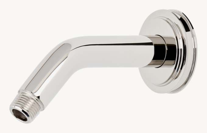 Waterworks Universal Classic 6\" Wall-Mounted 45-Degree Shower Arm With Low-Profile Flange