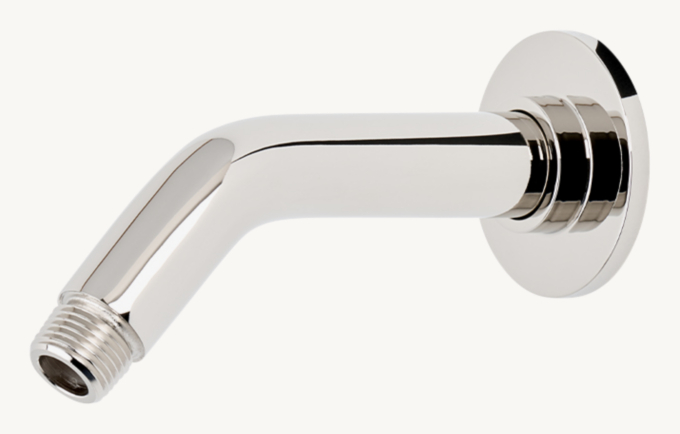 Waterworks Universal Modern 6\" Wall-Mounted 45-Degree Shower Arm With Flange