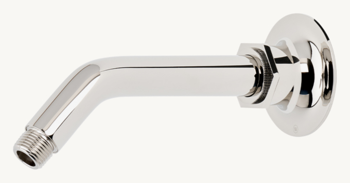 Waterworks Henry 8\" Wall-Mounted 45-Degree Shower Arm With Flange