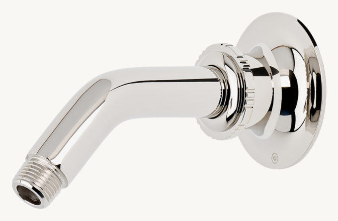 Waterworks Henry Chronos 6\" Wall-Mounted 45-Degree Shower Arm With Flange