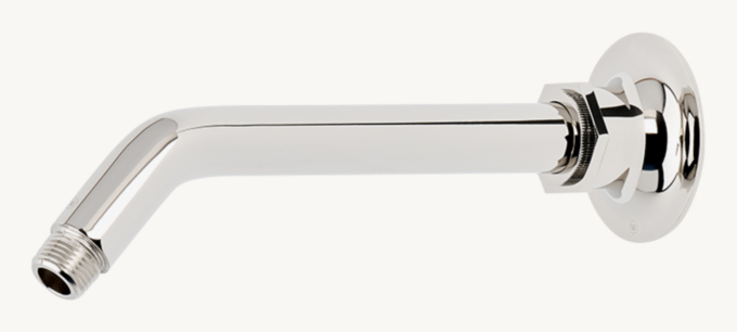Waterworks Henry 10\" Wall-Mounted 45-Degree Shower Arm With Flange