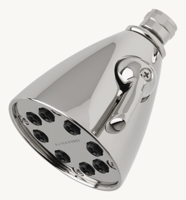 Waterworks Universal Transitional 3 1/2\" Showerhead With Adjustable Spray