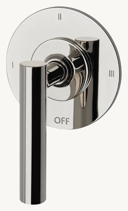 Waterworks Bond Solo Series Three-Way Thermostatic Diverter Trim With Roman Numerals And Straight Lever Handle 