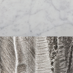 Italian Carrara Marble/ Forged Pewter