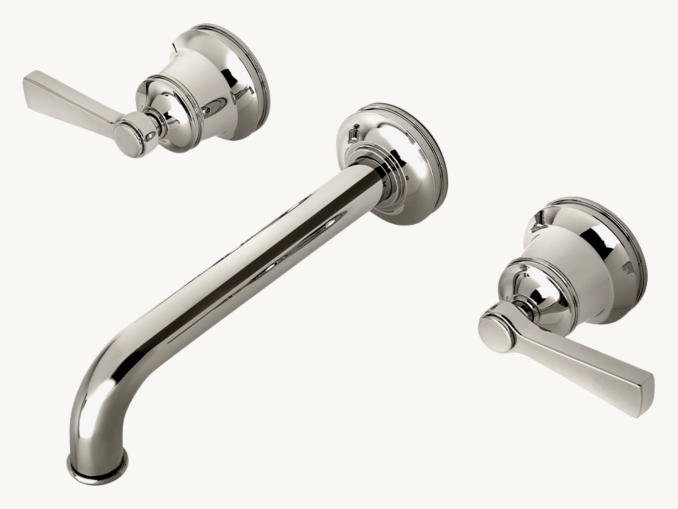 Waterworks Transit Wall-Mounted Lavatory Faucet With Lever Handles 