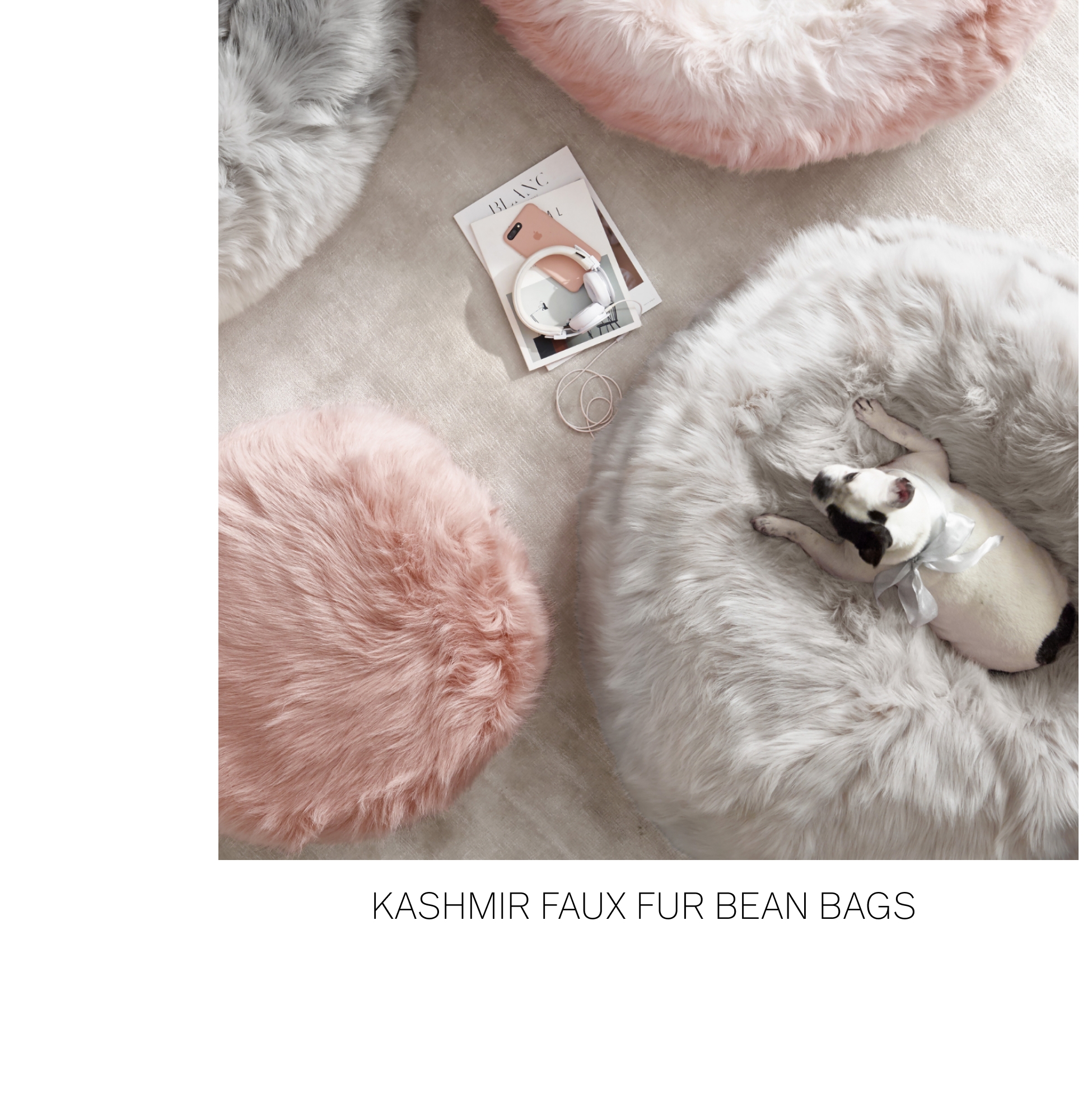 Kashmir faux fur bean bag hot sale