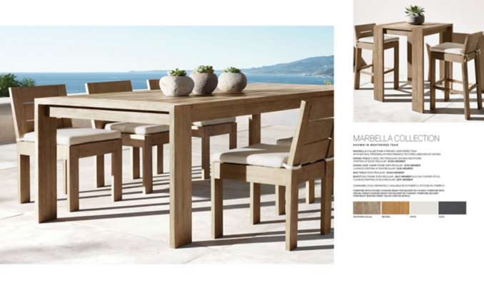 shop Marbella Teak Dining Chaise Smerge