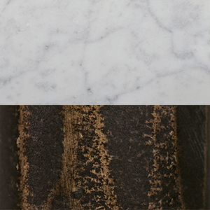 Italian Carrara Marble/ Forged Bronze