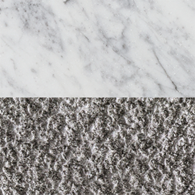 Sandblasted Italian Carrara Marble/ Cast Pewter 