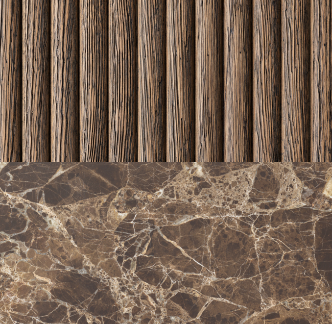 Brown Oak/ Brown Emperador Marble