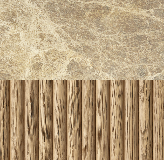Natural Oak/ Gold Emperador Marble