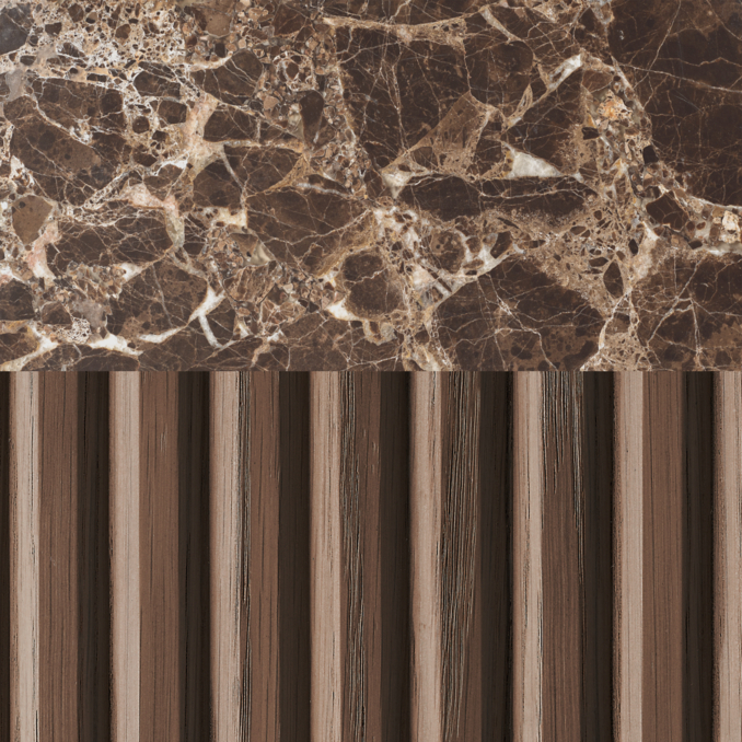 Brown Oak/ Brown Emperador Marble