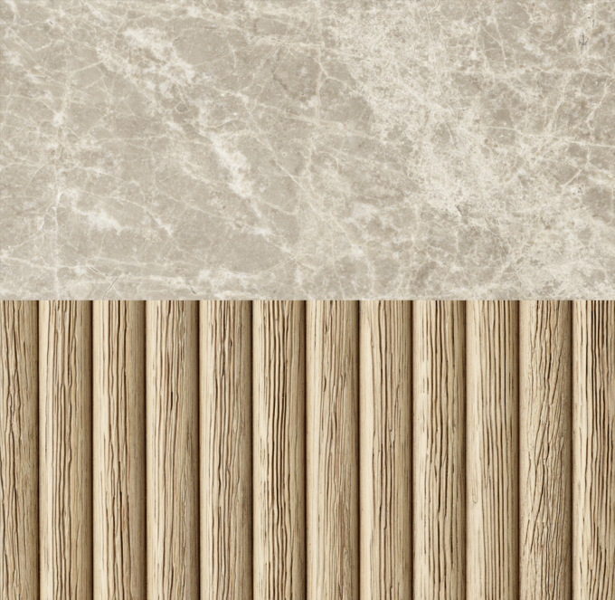 Greige Oak/ Grey Emperador Marble