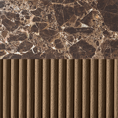 Brown Oak/ Brown Emperador Marble 