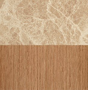 Natural Brushed Oak/Gold Emperador Marble