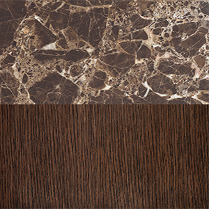 Brown Brushed Oak/Brown Emperador Marble