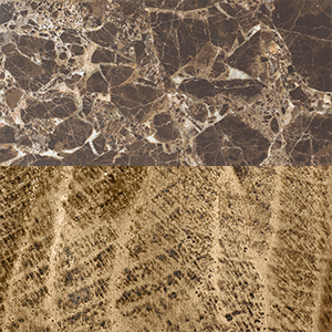 Brown Emperador Marble/ Forged Brass