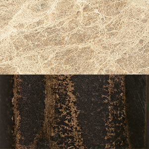 Gold Emperador Marble/ Forged Bronze