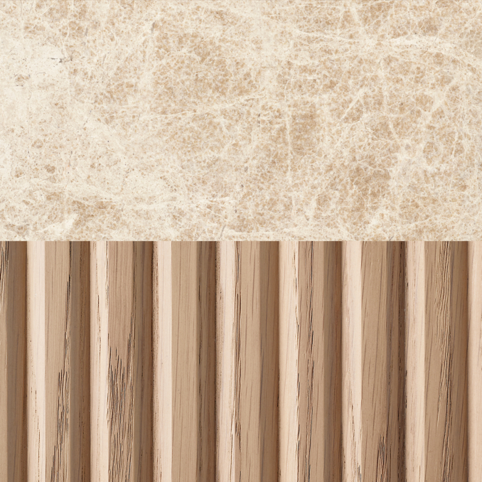 Light Oak/ Crema Emperador Marble