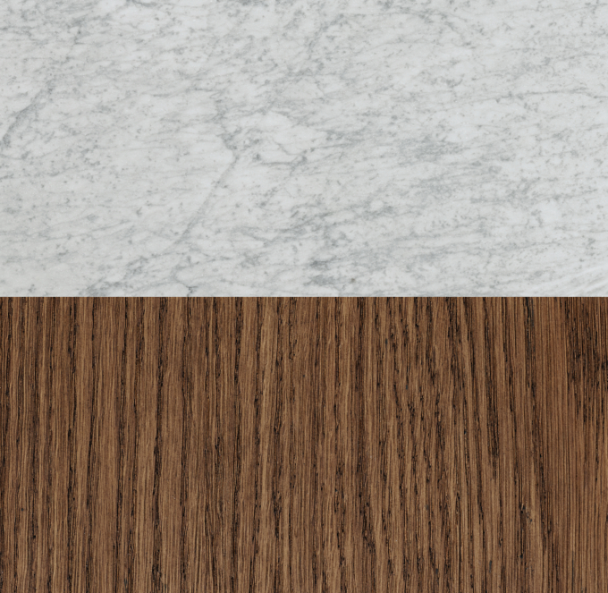 Brown Oak/ Italian Carrara Marble 