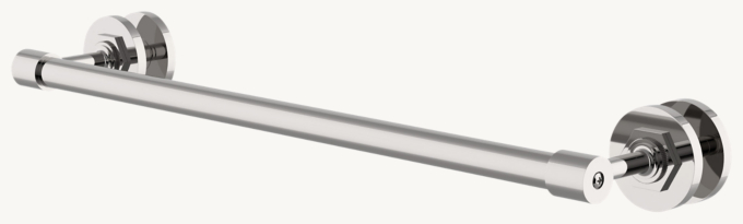 Waterworks Henry 18\" Single-Sided Glass-Mounted Towel Bar