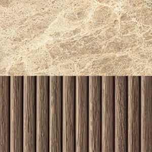 Brown Oak/ Gold Emperador Marble 