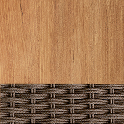 Natural Teak/Brown Rope