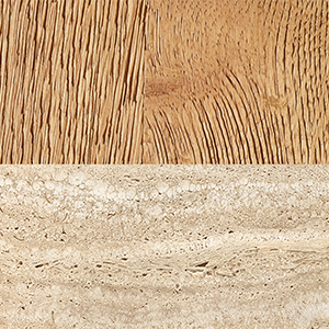 Weathered Natural Oak/ Italian Classico Travertine