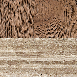Weathered Brown Oak/ Italian Tiziano Travertine