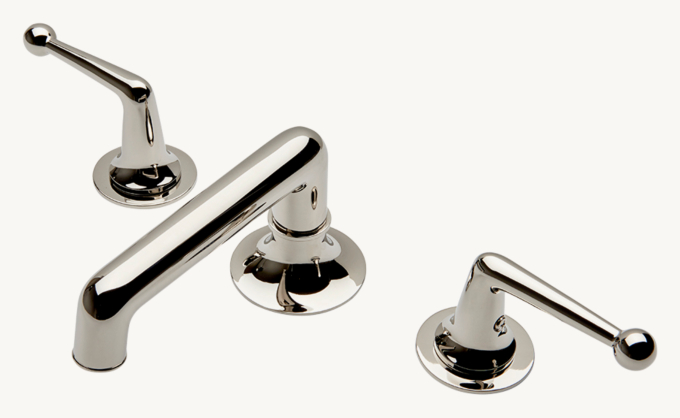 Waterworks Dash Low-Profile Three-Hole Deck-Mounted Lavatory Faucet With Metal lever handles