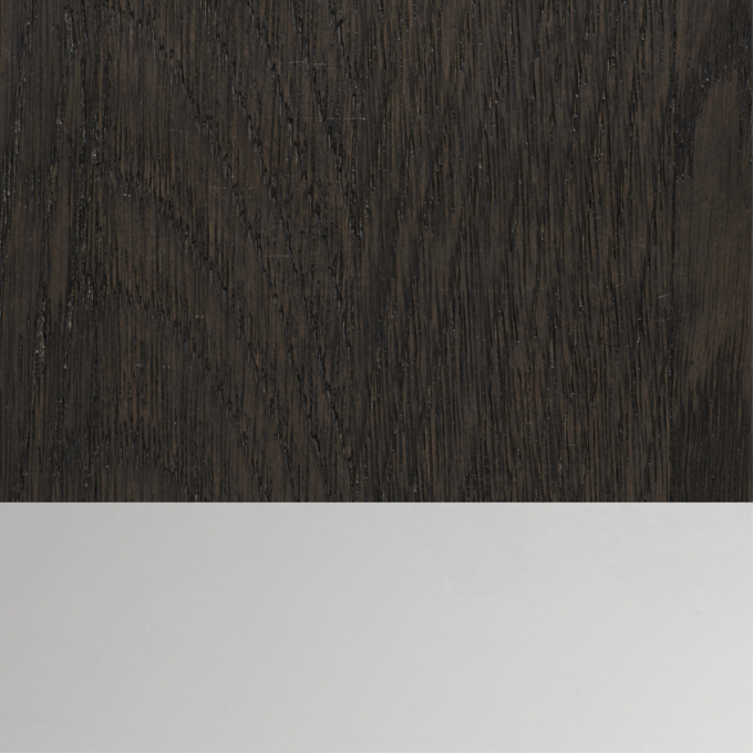 Brown Oak/ Polished Stainless Steel 