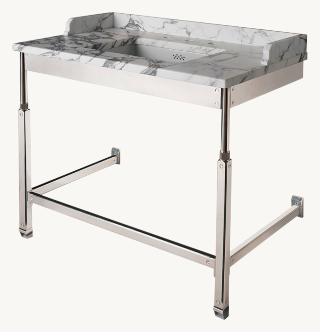 Waterworks R.W. Atlas Metal Two-Leg Single Washstand 