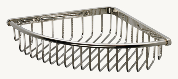 Waterworks Essentials 10\" Wall-Mounted Corner Shower Basket