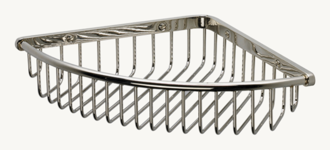 Waterworks Essentials 6\" Wall-Mounted Corner Shower Basket