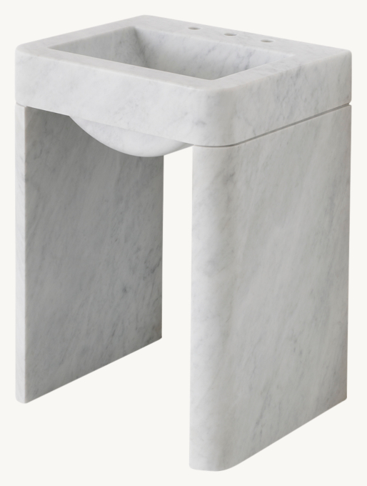 Waterworks Beekman Marble Two-Leg Single Washstand