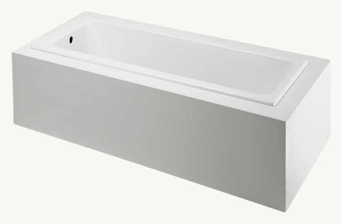 Waterworks Cambridge Rectangular Cast Iron Bathtub With End Drain
